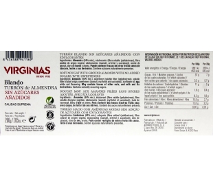 TURRON BLANDO DE ALMENDRA VIRGINIAS 200 GR.