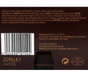 MOUSSE CHOCOLATE NESTLE GOLD PACK 4X57 GR.