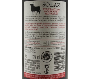 VINO TINTO TEMPRANILLO-CABERNET SOLAZ 75 CL.