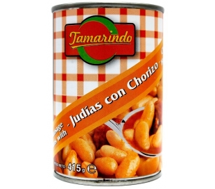 PLATOS PREPARADOS CONSERVA JUDIAS CON CHORIZO TAMARINDO 415 GR.