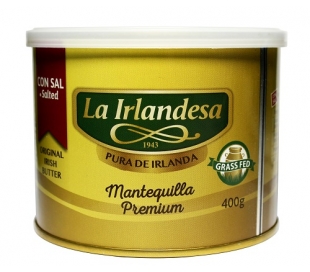 MANTEQUILLA CON SAL, LATA LA IRLANDESA 400 GR.