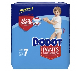 PAÑAL-BRAGUITA PANTS 17+ KG. TALLA 7 DODOT 23 UN.