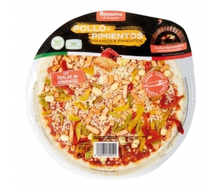 PIZZA POLLO ASADO CON PIMIENTOS RIKISSSIMO 410 GR.
