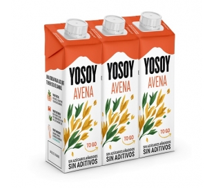 BEBIDA DE AVENA 100% VEGETAL YOSOY PACK 3X250 ML.