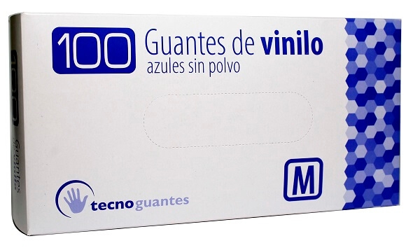 Guante Vinilo No Estéril c/Polvo 100U EN ISO 374-5 Virus Talla de XS a XXL M