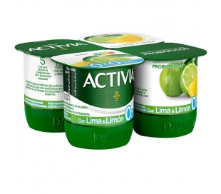 YOGUR ACTIVIA 0% LIMA-LIMON DANONE PACK 4X120 GR.