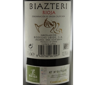 VINO TINTO RIOJA ALAVESA BIAZTERI 75 CL.