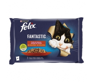 comida-gato-fantastic-polloconejocorderobuey-felix-pack-4x85-gr