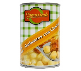 PLATOS PREPARADOS CONSERVA GARBANZOS CON CHORIZO TAMARINDO 415 GR.