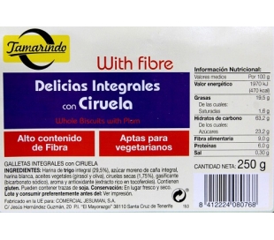 GALLETAS DELICIA CIRUELA TAMARINDO 250 GR.