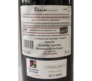 VINO TINTO BARRICA DO.TACORONTE TRANCAO 750 ML.
