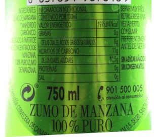 ZUMO GASIFICADO MANZANA APPLETISER 750 ML.