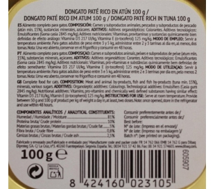 COMIDA GATOS TODA LA VARIEDAD DONGATO 100 GR.