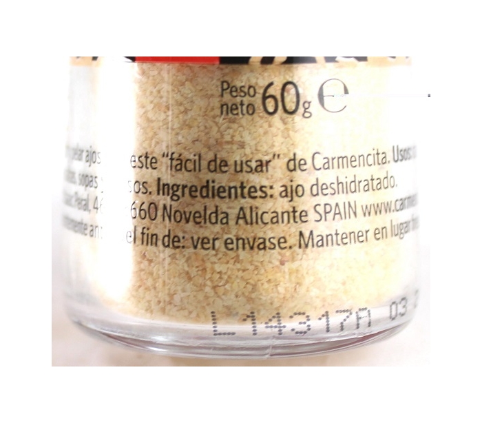 CARMENCITA Ajo en polvo 60g – Mesa Del Sur