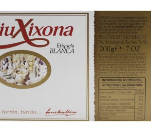TURRON CHOCOLATE C/ALMENDRA ETI.BLANC ANTIUXIXONA 200 GRS.