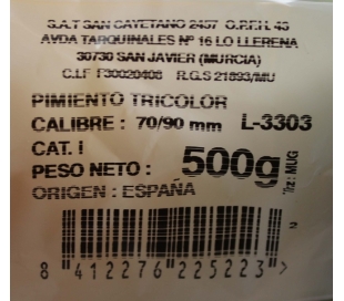 FRUTERIA PIMIENTOS TRIMIX . 500 GRS.