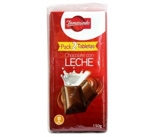 CHOCOLATE EXTRA CON LECHE TAMARINDO PACK 2X150 GRS.