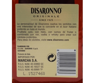 LICOR AMARETTO DISARONNO 700 ML.