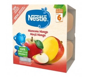 POSTRE DE FRUTA MANZANA Y MANGO NESTLÉ PACK 4X100 GR.