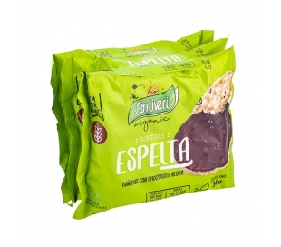 TORTITAS BIO ESPELTA Y CHOCOLATE NEGRO SANTIVERI PACK 3X34 GR.