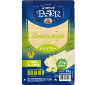 QUESO SEMICURADO MEZCLA LONCHAS EL PASTOR 80 GR.