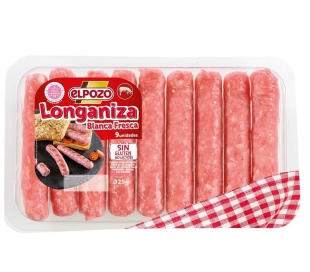 CARNICERIA FRESCA LONGANIZA BLANCA EL POZO 325 GR.BANDEJA