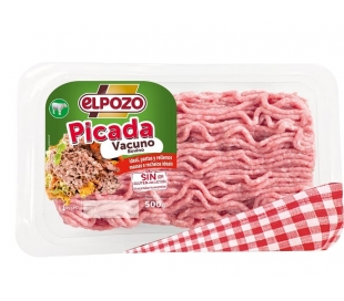 CARNICERIA FRESCA CARNE PICADA VACUNO EL POZO 500 GR.BANDEJA