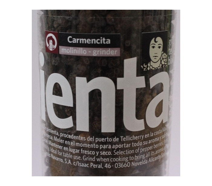 PIMIENTA NEGRA GRANO MOLINILLO CARMENCITA 180 GRS.