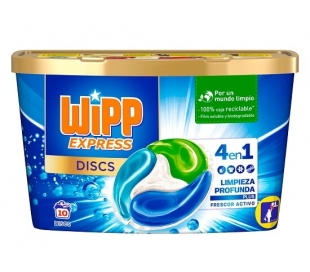 DETERGENTE CAPSULAS DISCS 4 EN 1. WIPP EXPRESS 10 CAPSULAS.