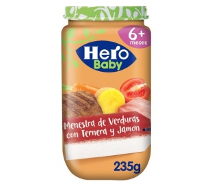 COMPOTA MENESTRA VERDURAS CON TERNERA HERO BABY 235 GR.