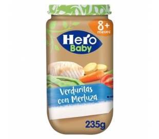COMPOTA VERDURITAS CON MERLUZA HERO BABY 235 GR.