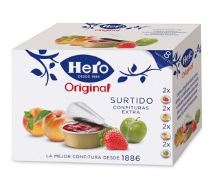 CONFITURAS SURTIDO,PORCIONES MINI HERO PACK 8X25 GRS.