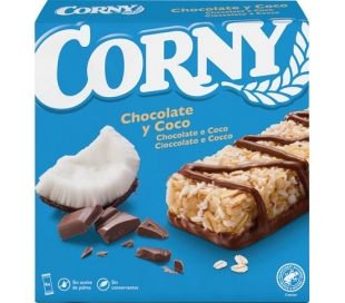 BARRITAS CEREALES CHOCOLATE Y COCO CORNY PACK 6X25 GR.