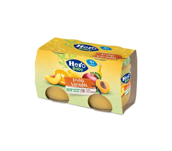 COMPOTA FRUTAS VARIADAS HERO BABY PACK 2X120 GRS.