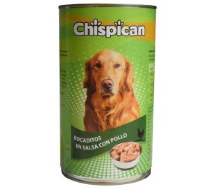 COMIDA PERRO BOCADITOS EN SALSA CON POLLO CHISPICAN 1,25 KG.LATA