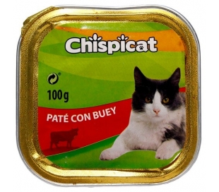 COMIDA GATO PATÉ CON BUEY CHISPICAT 100 GR.TARRINA