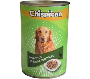 COMIDA PERRO BOCADITOS EN SALSA CON POLLO CHISPICAN 415 GR.LATA