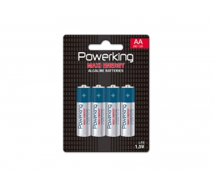 PILA ALCALINE LR6 1,5V. POWERKING 4 UN.
