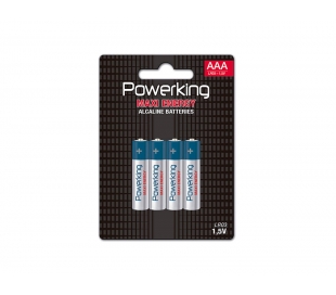PILAS ALCALINE LR03 1,5V. POWERKING 4 UN.