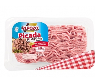 CARNICERIA FRESCA CARNE PICADA CERDO/VACUNO ELPOZO 500 GR.BANDEJA