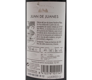 VINO TINTO PET.VERDOT JUAN JUANES 75 CL.