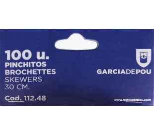 PALILLOS PINCHO BROCHETAS GARCIA DE POU 100 UN. 30 CM.