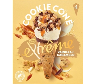 HELADO CONO EXTREME COOKIE VAINILLA NESTLE PACK 4X110 ML.