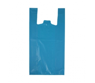 BOLSA CAMISETA ECOPLASTIC AZUL 42X53 CM.