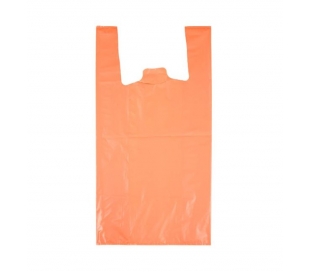 BOLSA CAMISETA ECOPLASTIC NARANJA 42X53 CM.