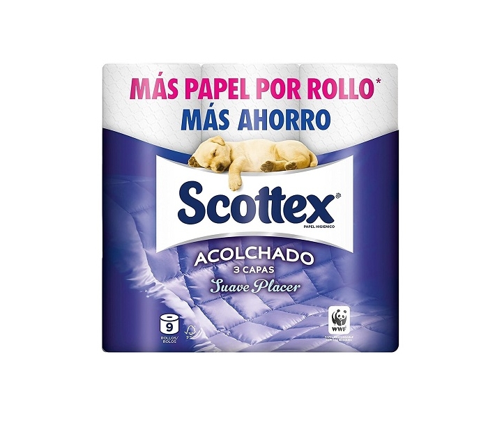 PAPEL HIGIENICO ACOLCHADO SCOTTEX 9 UDS.