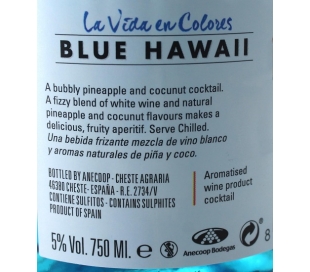 COCTEL VINO BLUE HAWAII VIDA COLORES 75 CL.