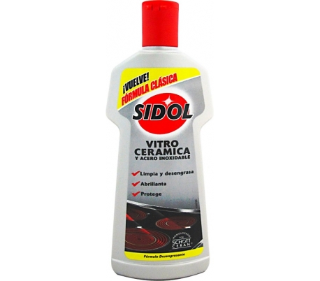 LIMPIADOR VITROCERAMICAS SIDOL 200 ML.