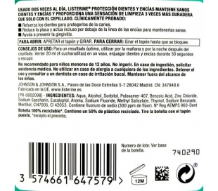 ENJUAGUE BUCAL DIENTES Y ENCIAS LISTERINE 500 ML.