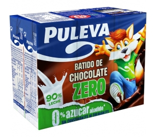 BATIDO DE LECHE CHOCOLATE ZERO PULEVA PACK 6X200 ML.